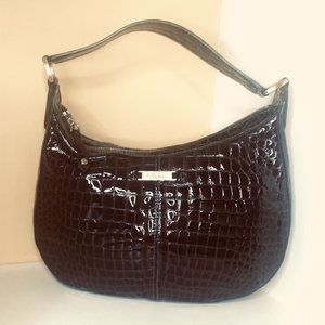 - COLE HAAN Faux Croc Patent Leather Hobo Bag